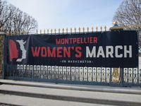 'Montpellier Women's March on Washington' banner on the gates of the Peyrou garden on Saturday January 21, 2017 at 2 p.m.