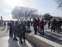 Début du rassemblement au jardin du Peyrou.